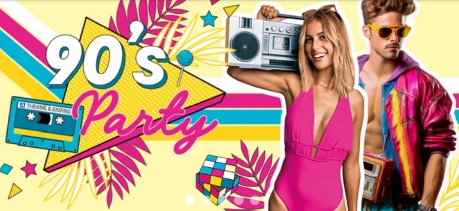 Werbeplakat für 90er Party